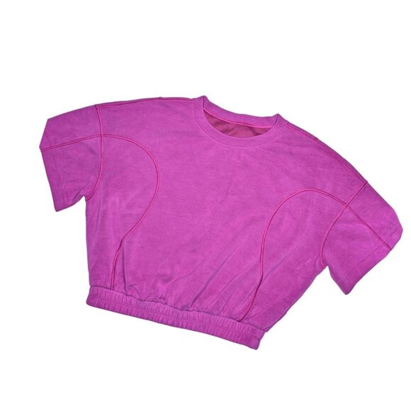 Lululemon Pink Crop Top T Shirt - Picture 2 of 4